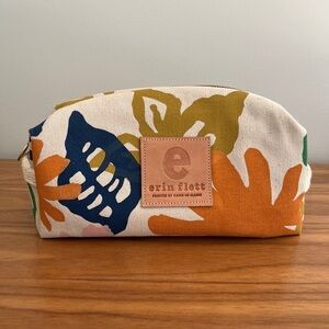 ERIN FLETT Garden Pattern Canvas Dop Kit Travel Bag Botanical Made USA Vacation